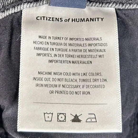 Citizens of Humanity Jolene Size 29 Jeans Denim Black Distressed High Rise - Picture 9 of 9